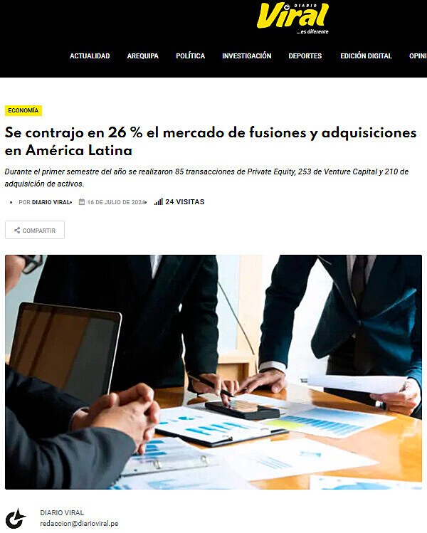 Se contrajo en 26 % el mercado de fusiones y adquisiciones en Amrica Latina